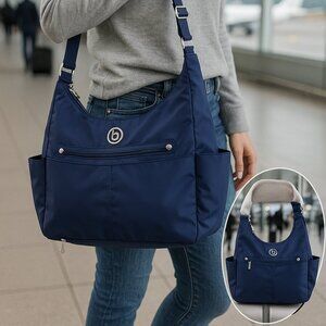 Baggallini Nylon Crossbody Shoulder Bag – Navy – RFID Security – Lightweight